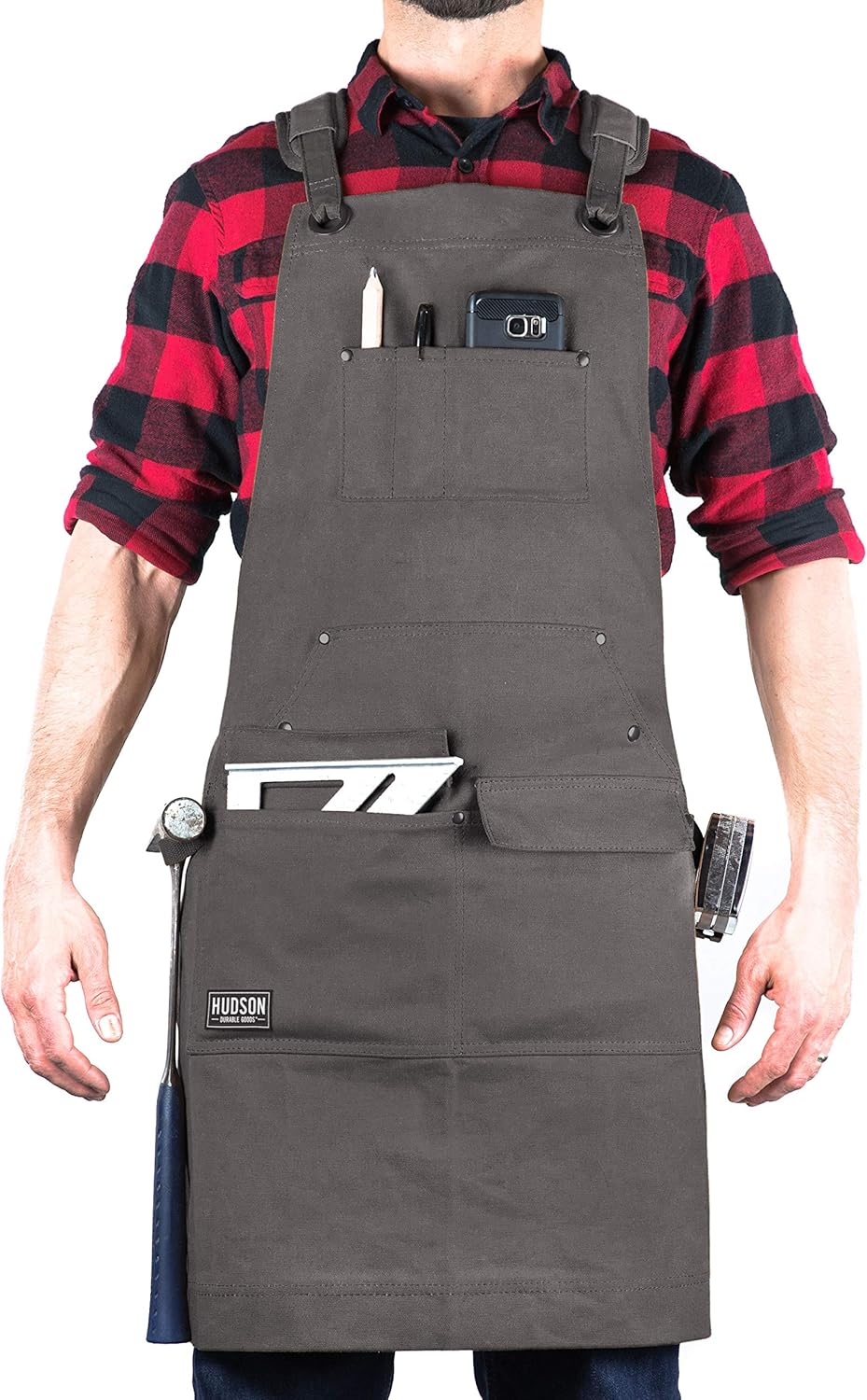 Hudson Durable Goods - Woodworking Edition - Waxed Canvas Apron - Brown Pack of 2