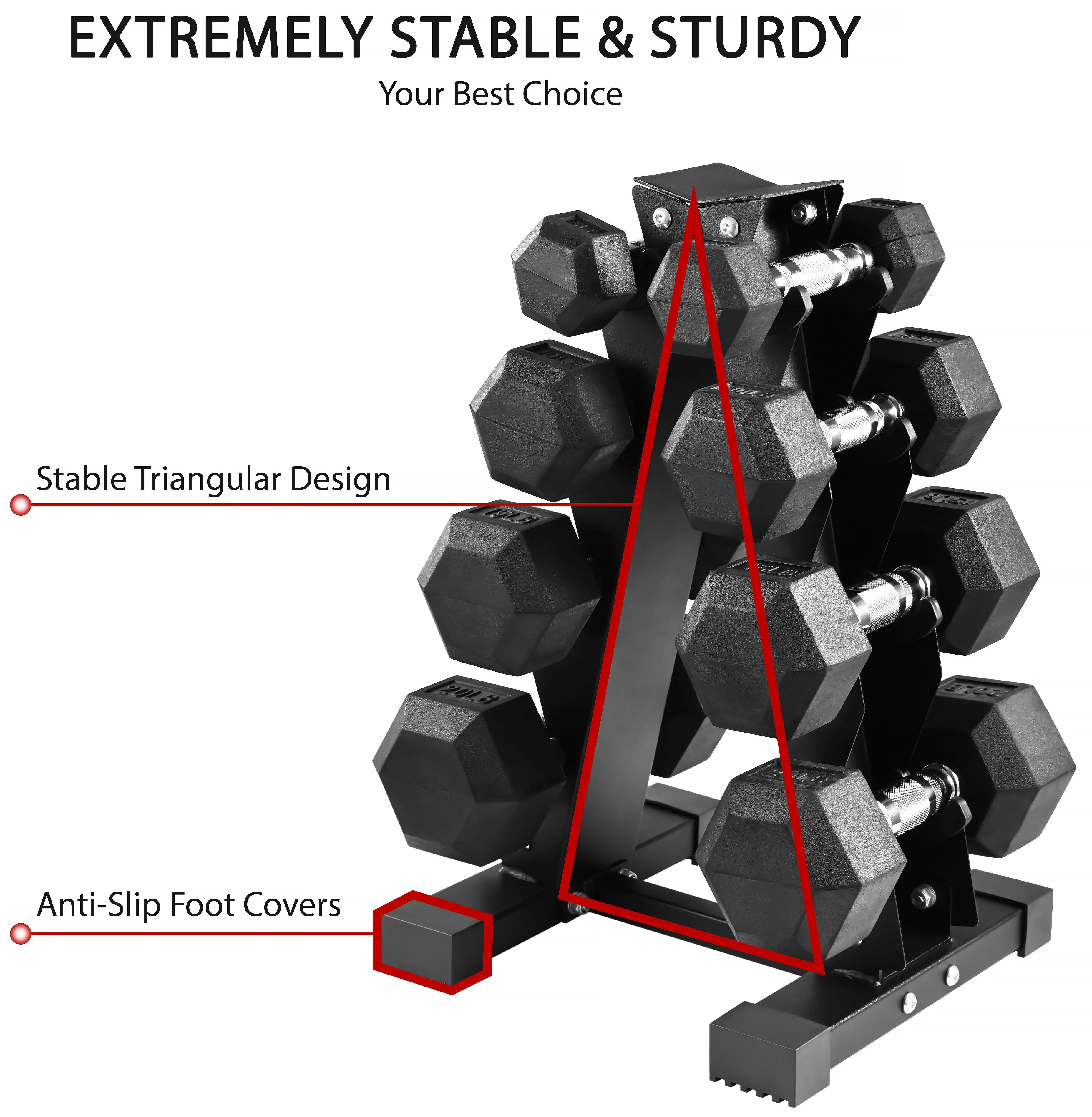 BalanceFrom 150 LB Dumbbell Set with A-Frame Rack, Pair of 5, 10, 15, 20, 25 LB