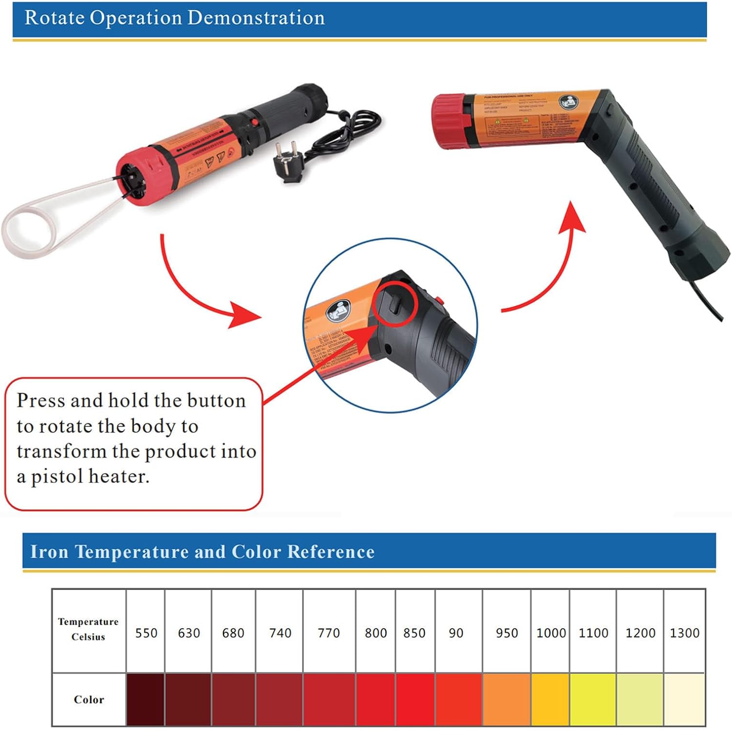 Rotating Magnetic Induction Heater Kit,1100W Hand Held Magnetic Heater Bolt Remover Tool,Induction Heating Bolt Remover Tool Flameless Heat Tool for Car Truck