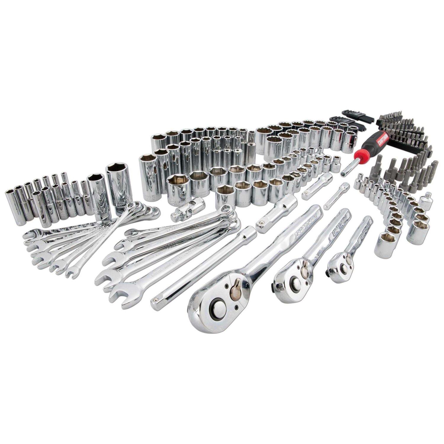 Craftsman 206-Piece Standard and Metric Combination Polished Chrome Mechanics Tool Set with Hard Case - Shop Hardware Tools Online Store