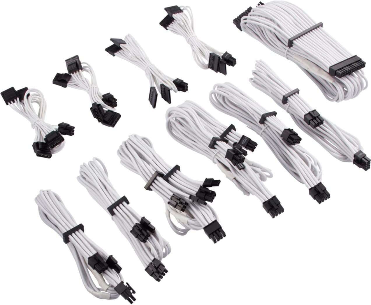 CORSAIR Premium Individually Sleeved PSU Cables Pro Kit for Corsair PSUs &ndash; White, 2 Year Warranty