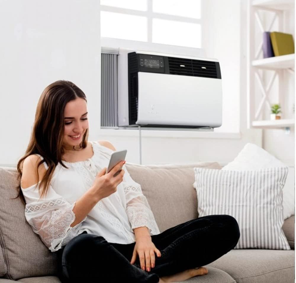 Friedrich KCQ08A10A Kuhl Series Smart Window or Wall Air Conditioner with 8000 Cooling BTU, 350 sq. ft. Cooling Area, 200 CFM, 4 Cooling Speed, Remote Control, Wi-Fi Enabled, in Gray