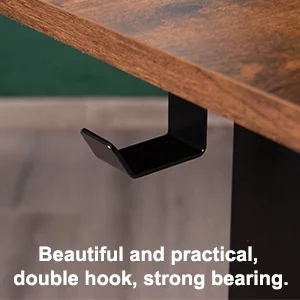 48"x24" Home Office Electric Height Adjustable Standing Desk Sit Stand Computer Workstation w/Drawers, Hook, Memory Preset, T-Shaped Metal Bracket, Splice Board, Black, Rustic Brown