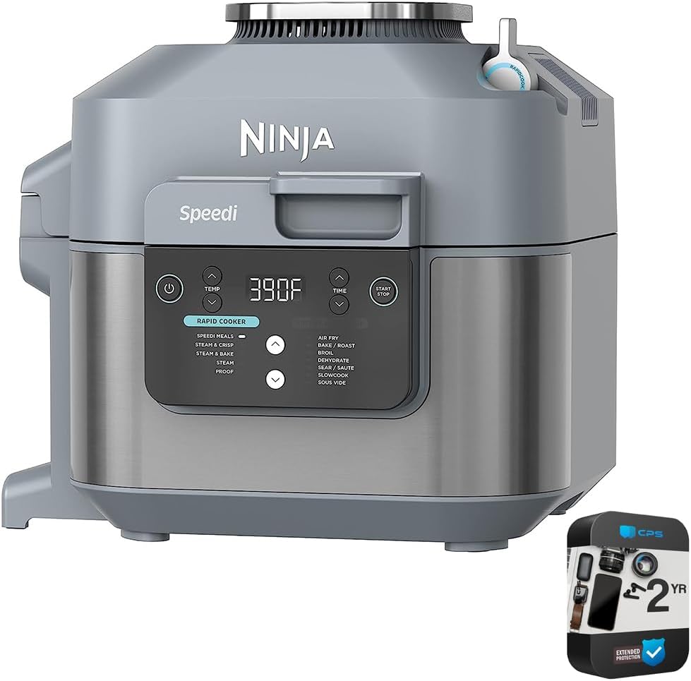Ninja 6 Quart Speedi 12-in-1 Rapid Cooker and Air Fryer (Renewed) Bundle with 2 Year Enhanced Protection Pack
