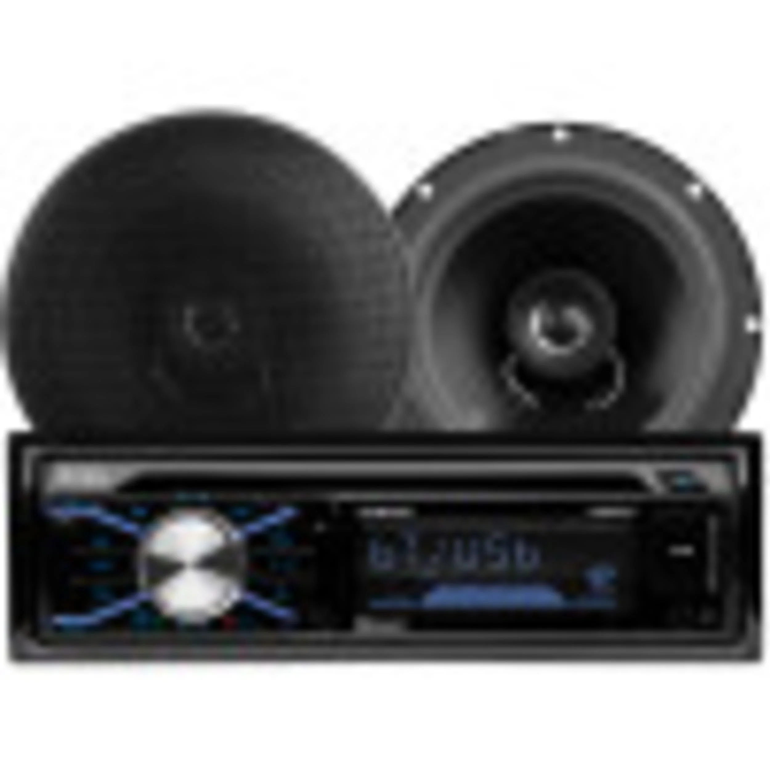 BOSS Audio Systems 656BCK Car Stereo Package with Single Din Stereo and Speakers