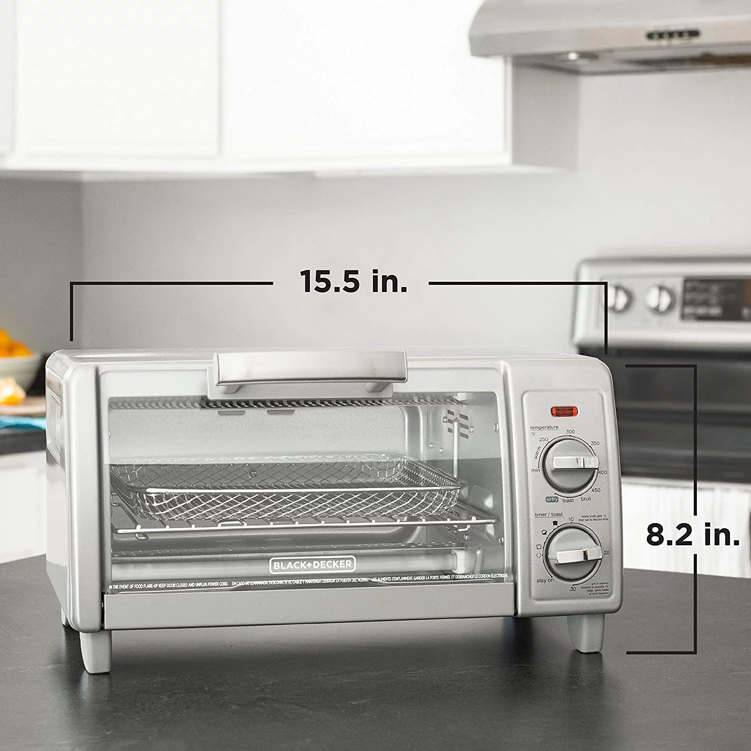 BLACK+DECKER - Crisp ‘N Bake Air Fry 4-Slice Toaster Oven (TO1785SGC)