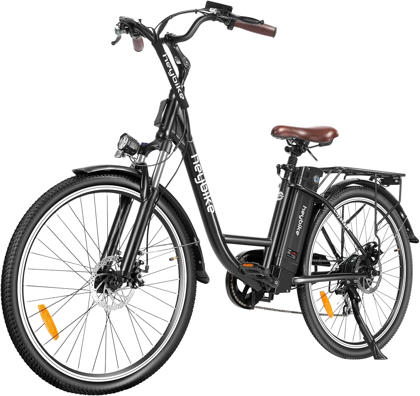 Heybike Cityscape Electric Bike 350W Electric City Cruiser Bicycle-Up to 40 Miles- Removable Battery, Shimano 7-Speed and Dual Shock Absorber, 26" Electric Commuter Bike for Adults