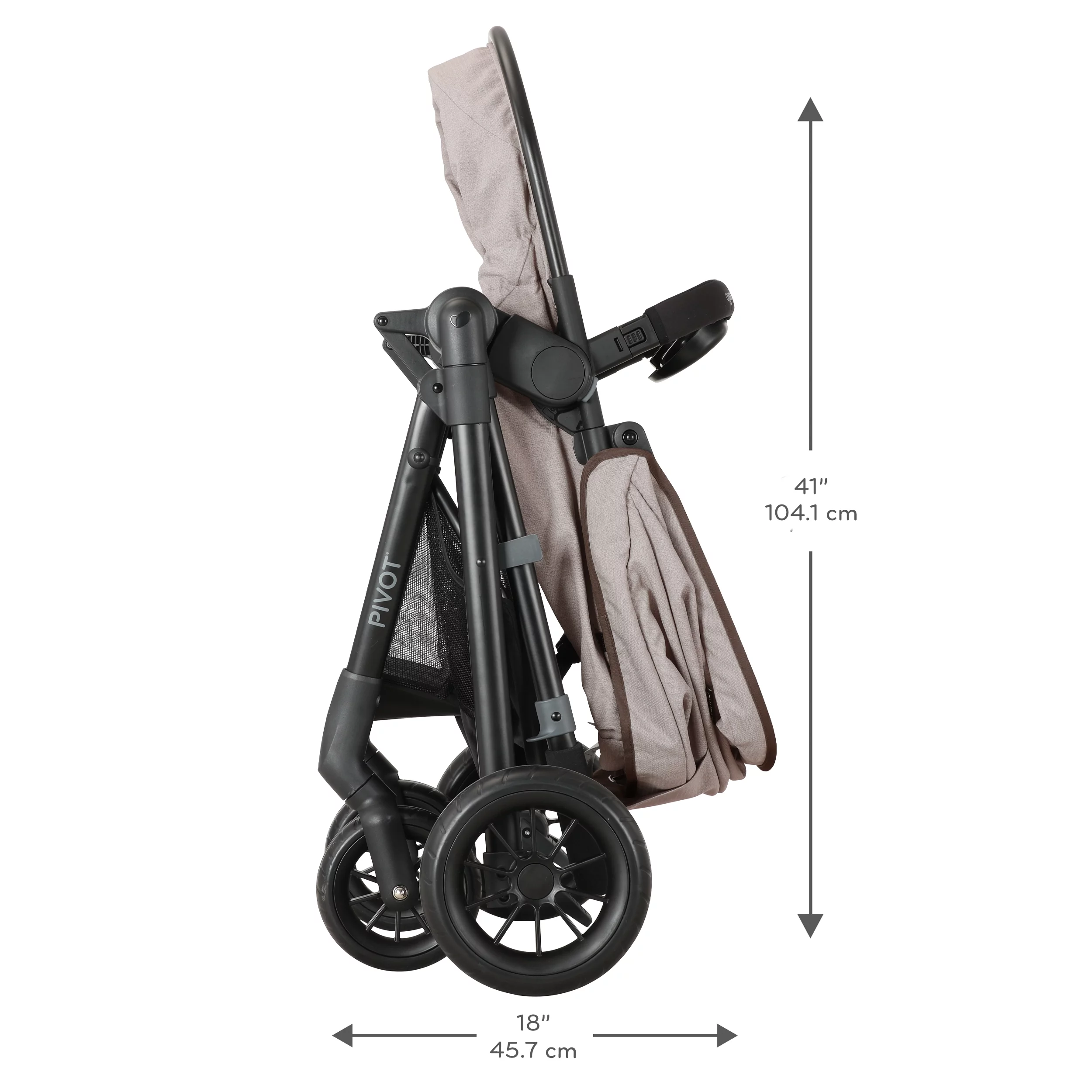 Pivot Modular Travel System with LiteMax Infant Car Seat with Anti-Rebound Bar (Desert Tan)