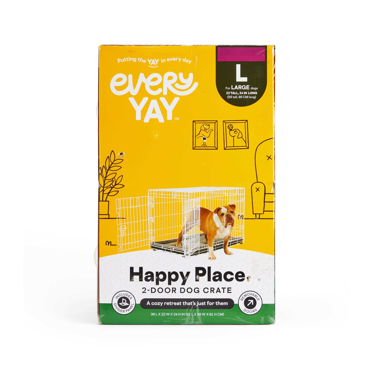 EveryYay White 2-Door Dog Crate H - Pet Supplies online store
