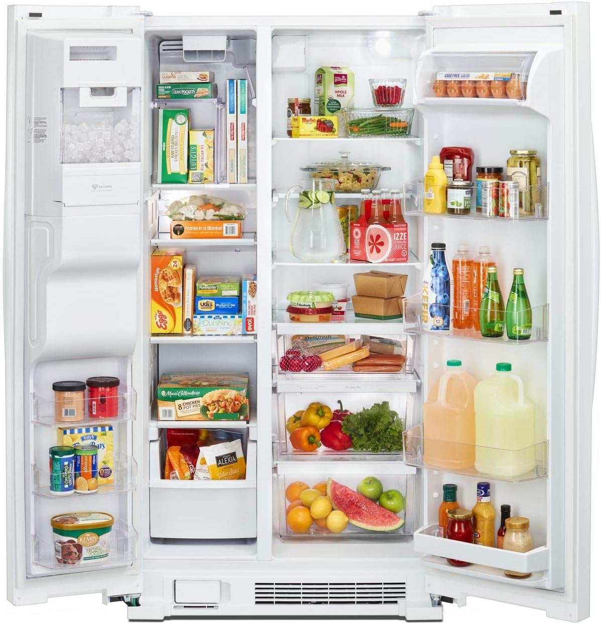 Kenmore 36 Side-by-Side Refrigerator with Ice System and 25 Cubic Ft. Total Capacity, White