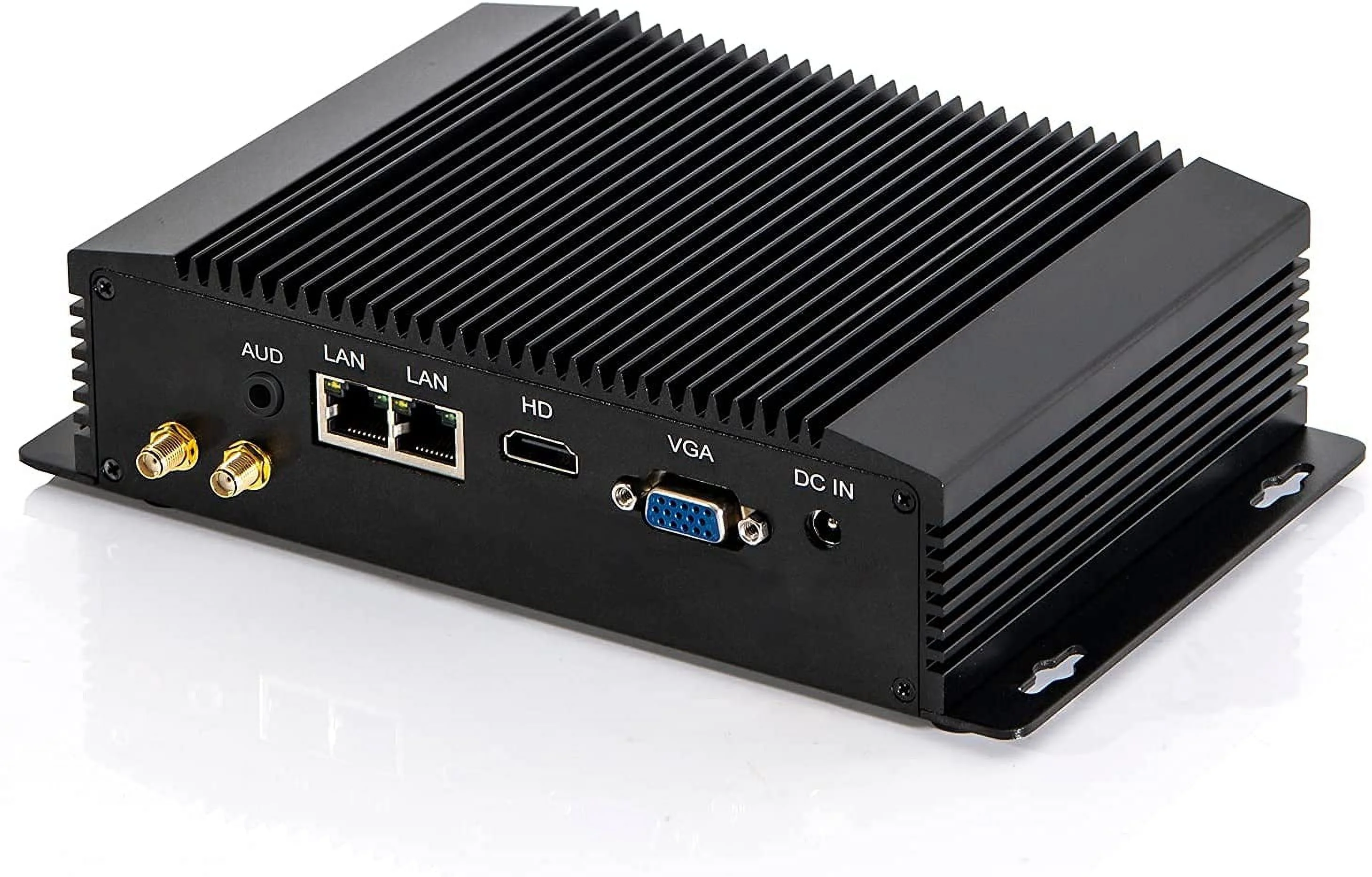 PARTAKER Fanless Industrial PC,Mini PC Windows 10 Pro,Intel Celeron 2955U Processor,Dual Gigabit Ethernet,HD,VGA,4xUSB3.0,Dual Band WiFi,8GB DDR3 RAM 128GB SSD