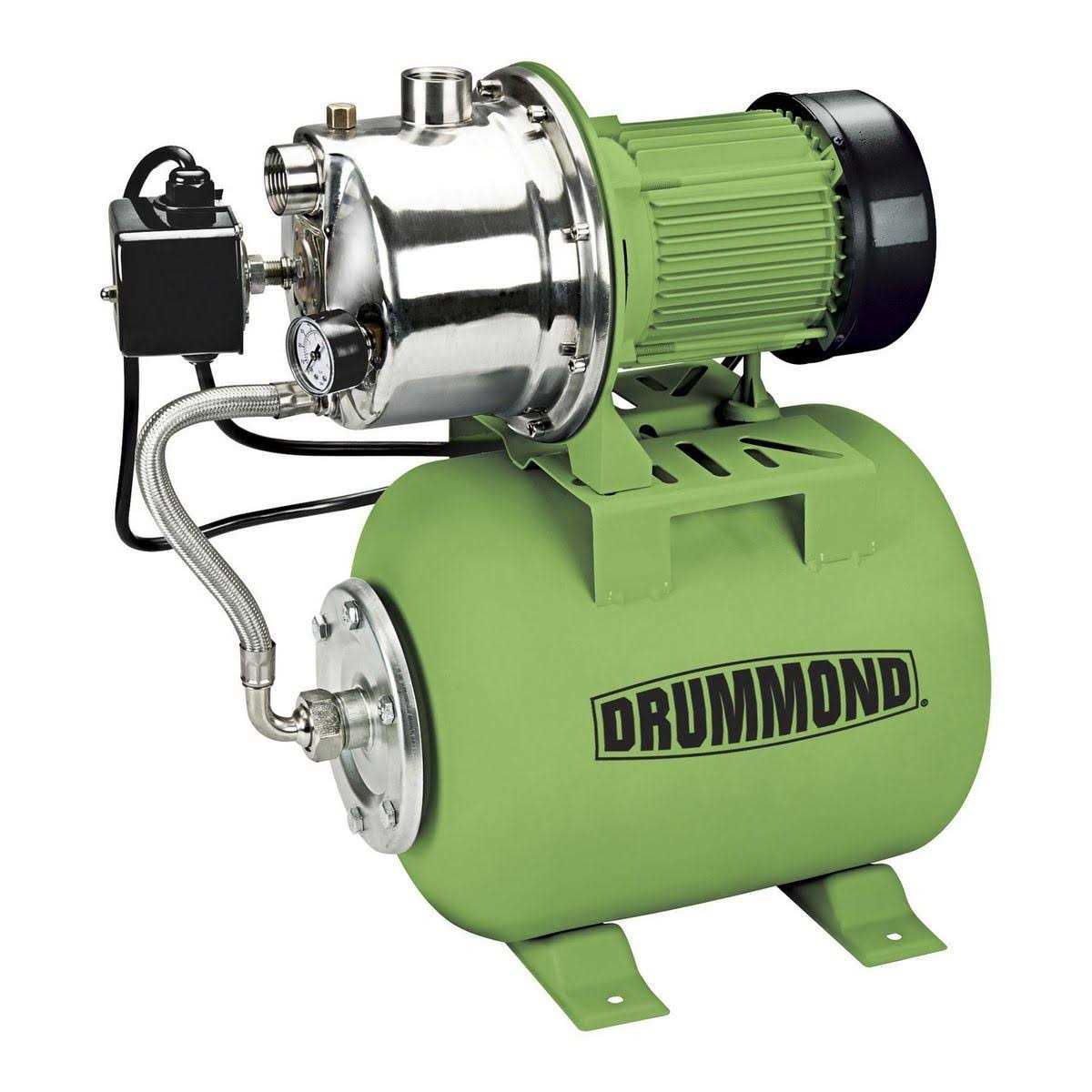 Drummond 1 HP Stainless Steel Shallow Well Pump and Tank with Pressure Control Switch - Shop Hardware Tools Online Store