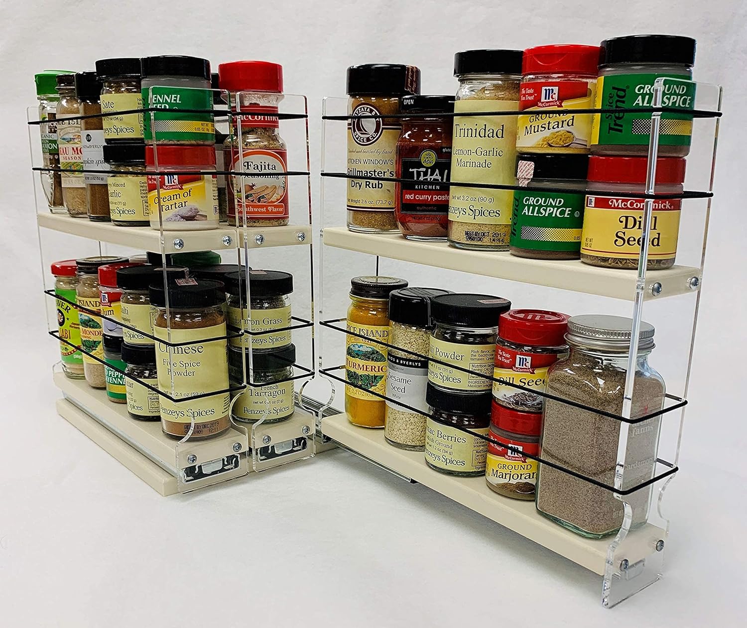 Vertical Spice - 222x2x11 DC - Spice Rack - Cabinet Mounted- 3 Drawers - 30 Capacity - Best In Class - Size: 6.9 Width x 10.75 Height x 10.6 Depth - Made In USA