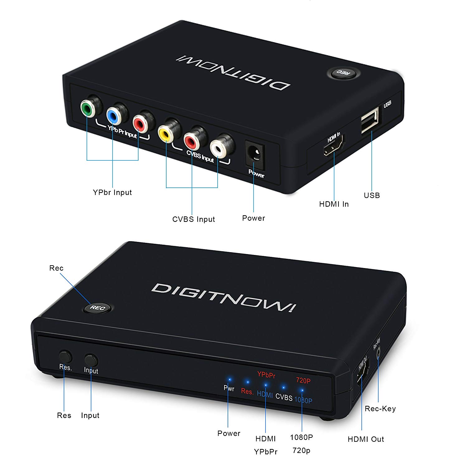 DIGITNOW! HD Game Capture HD Video Capture Device 1080P HDMI Video capture Converter/Adapter Recorder for PS4, Xbox One/Xbox 360,LiveTV,PVR DVR and more,Support HDMI/YPbPr/CVBS Input and HDMI Output