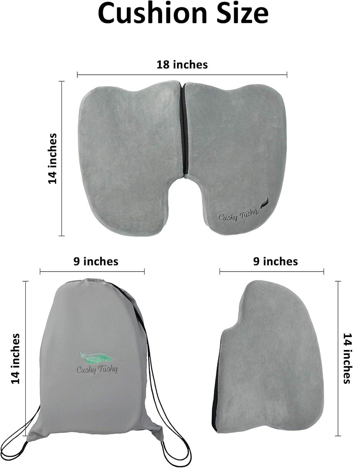 CushyTushy Premium Foldable Piriformis Cushion - Piriformis Relief Cushion for Home Use, Office Chairs, and Car Seats - Piriformis Syndrome Relief