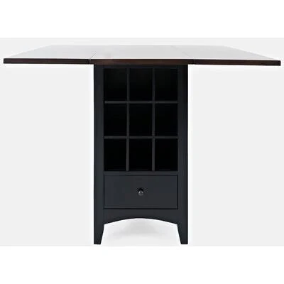 Jagger Counter Height Drop Leaf Dining Table Breakwater Bay Base Color: Black