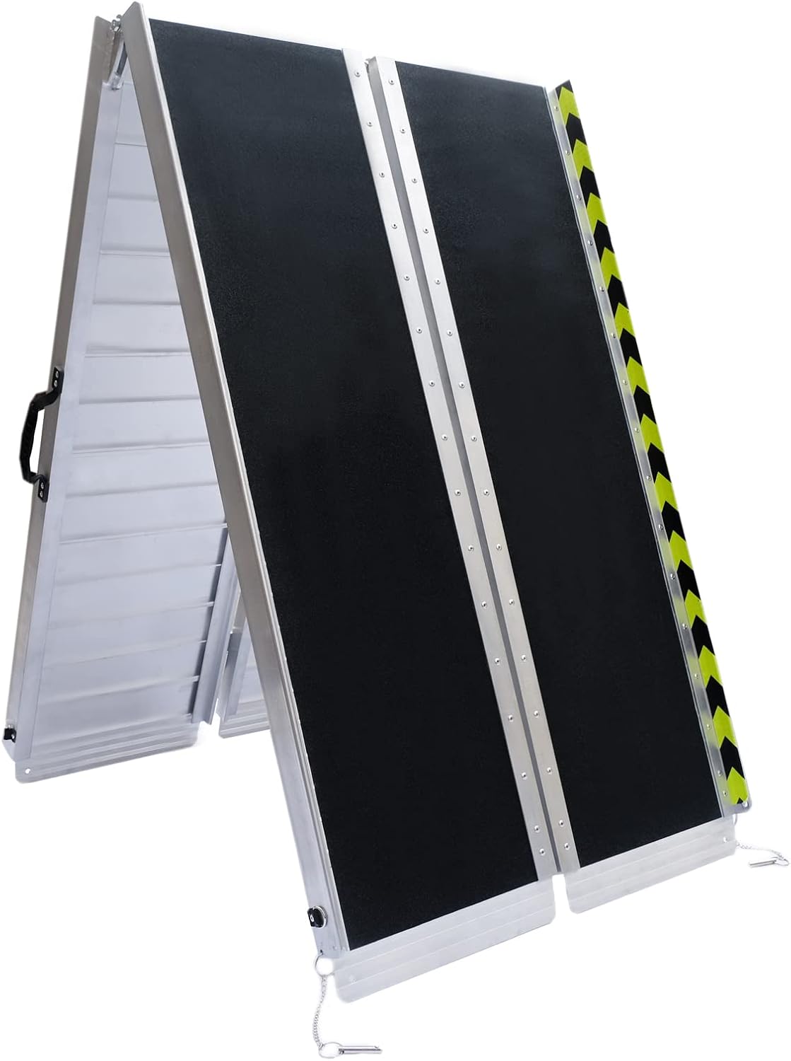 Non-Skid Aluminum Portable Folding Wheelchair Ramp, Threshold Ramp with a Slip-Resistant Surface, Handicap Ramp for Home, Steps, Stairs, Doorways (Portable,8 Foot)
