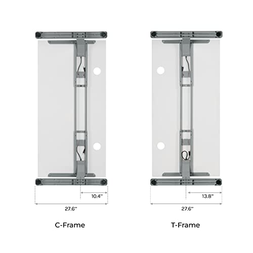 Uplift Desk Bamboo (48 x 30 inch) Standing Desk 2-Leg V2 Adjustable Stand Up C-Frame (Gray), Advanced Keypad, Wire Grommets, Wire Tray, Rocker Board