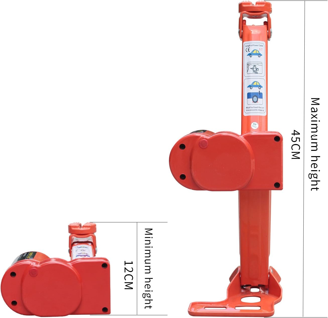 Electric Car Floor Jack 5 Ton All-in-one Automatic 12V Scissor Lift Jack Set for SUV w/Remote Tire Change Repair Emergency Tool Kits Floor Jack for Vehicle Wheel Change (5T)