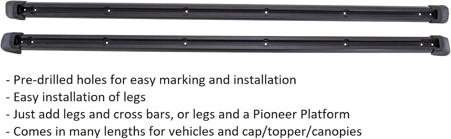 Rhino Rack Cap Topper Canopy Tonneau Cover Truck Tracks (70"), Black (RTC18)
