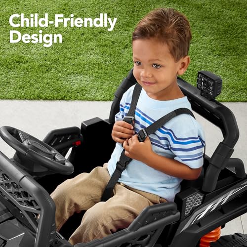 Best Choice Products Kids 12V Electric Ride On UTV Car and Trailer w/Parent Control, LED Lights, 2 Speeds, Bluetooth - Black