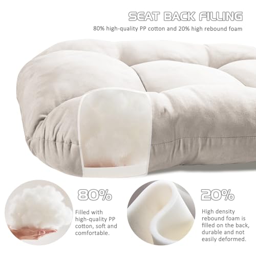5PCS Glider Rocker Replacement Cushions Thicken Soft Suede Rocking Chair Cushion Set with Ottoman Cover for Indoor Nursery Glider Rocking Chair, Blue