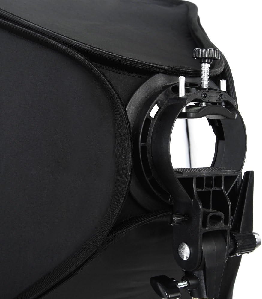 Godox Foldable Softbox 60cm x 60cm 24x24 inchs Bowen Mount S-Type Bracket with Carrying Bag for Outdoor Wedding Shooting Professional Photograph Camera Flash Lighting Kit
