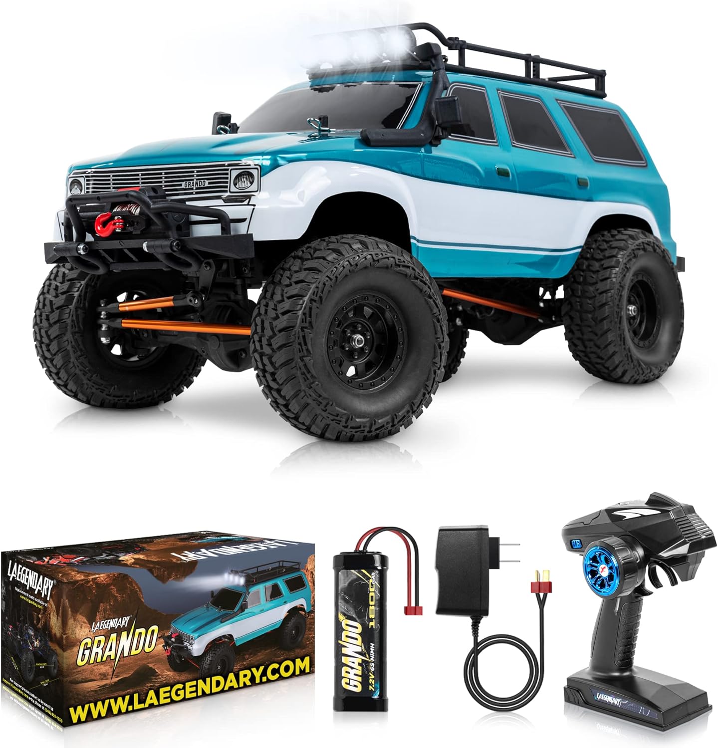1:10 Scale Large Rock RC Crawler - 4WD Off Road RC Cars - Remote Control Car 4x4 Electric Truck 鈥?Hobby Grade IPX5 Waterproof Trucks for Adults - RTR with 5Ch Remote, Battery and Charger