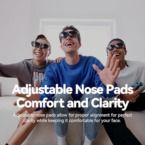 Rokid Max AR Glasses, Smart Glasses with 360" Micro-OLED Display, Google Play, Media Streaming, HDCP Support & Cloud Gaming, Console, Android, iOS, Windows Compatible