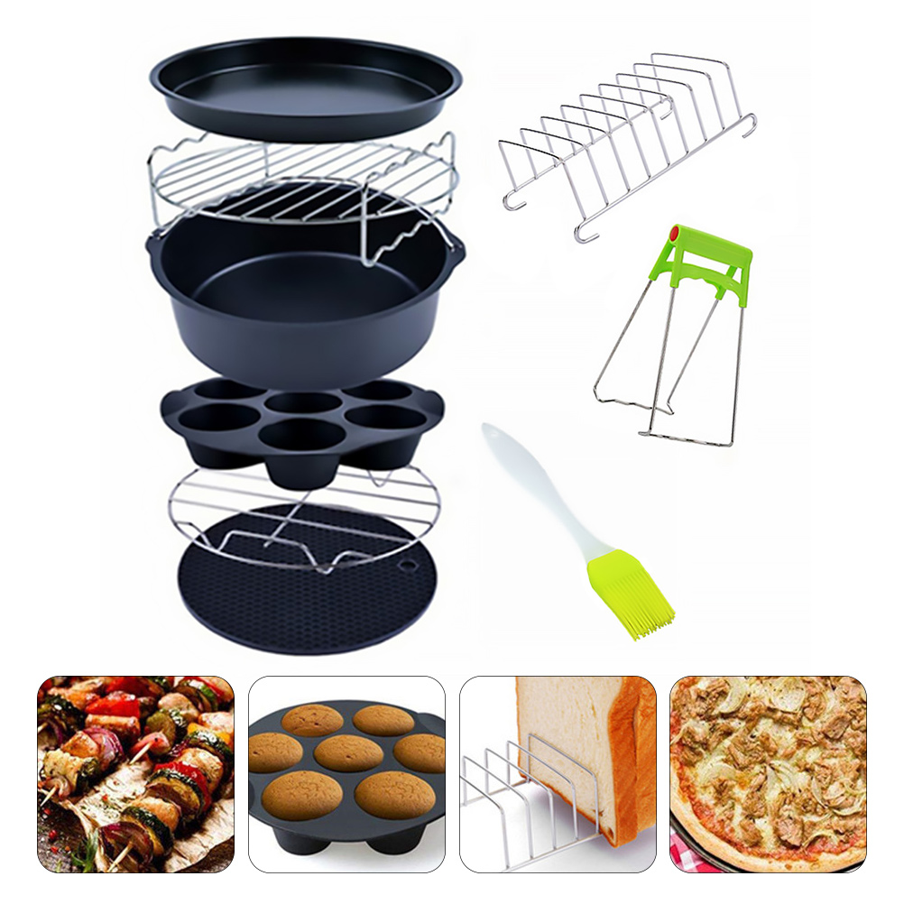 Frcolor Air Fryer Accessories Cooker Oven Set Kitchen Qt 7 3 Fry French Kit Food Rack Drying Trivet Accessory Basket Mould Cake