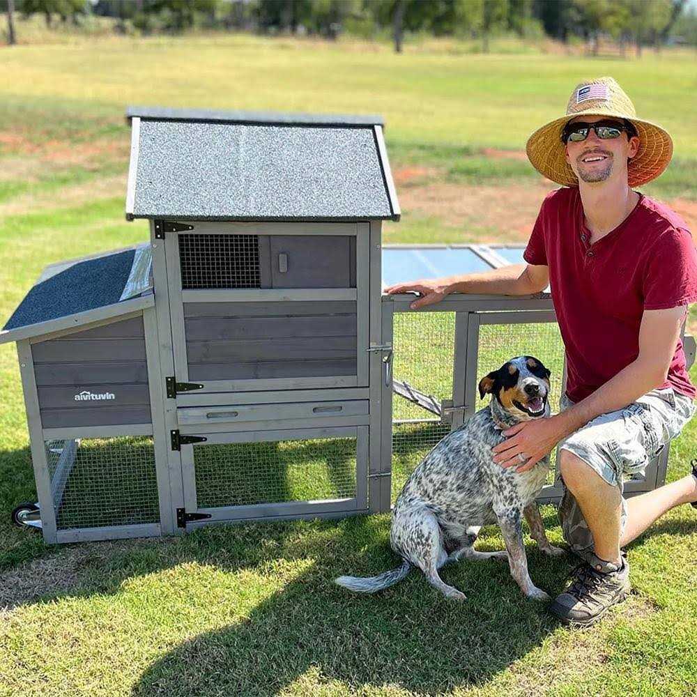 aivituvin Chicken Tractor Chicken House for 2-4 Hens AIR27 - Pet Supplies online store
