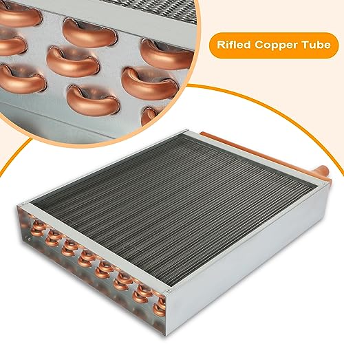 24x24 Heat Exchanger Water To Air With Copper Ports High Heat Energy for Hot Air Wood Furnace Plenum And Hydronic Heating