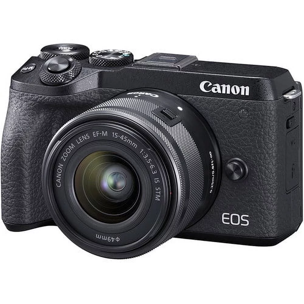 Canon EOS M6 Mark II Mirrorless Digital Camera with 15-45mm Lens and EVF-DC2 (Black) International model (No Warranty) - Curated Treasures Market