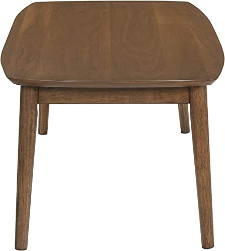 New Classic Furniture 3 Piece Felix Mid-Century Wood Coffee Table and End Table Se, Natural Walnut