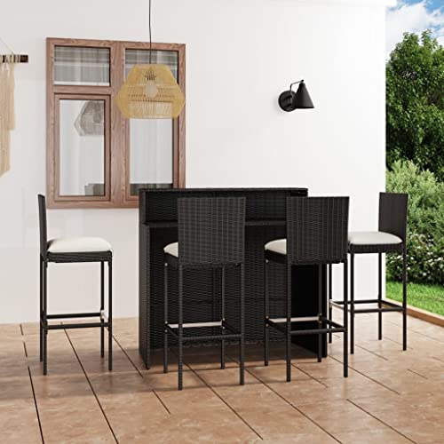 3 Piece Patio Bar Set, Back Patio Furniture Outdoor Furniture Table and Chairs Set Out Door Furniture Patio Conversation Set Suitable for Outdoor Apartments Resorts Patio, with Cushions Gray