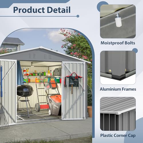 6x4 Ft Outdoor Storage Shed, Heavy-Duty All-Weather Tool Shed with Lockable Doors, Durable Resin Construction for, Patio & Backyard Organization Black