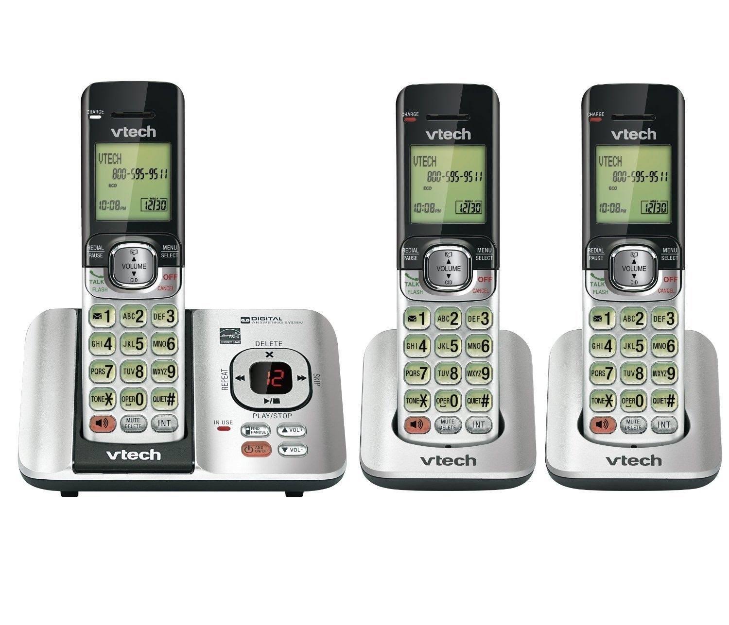 Vtech CS6529-3 3-Handset Expandable Cordless Phone with Answering System-Caller
