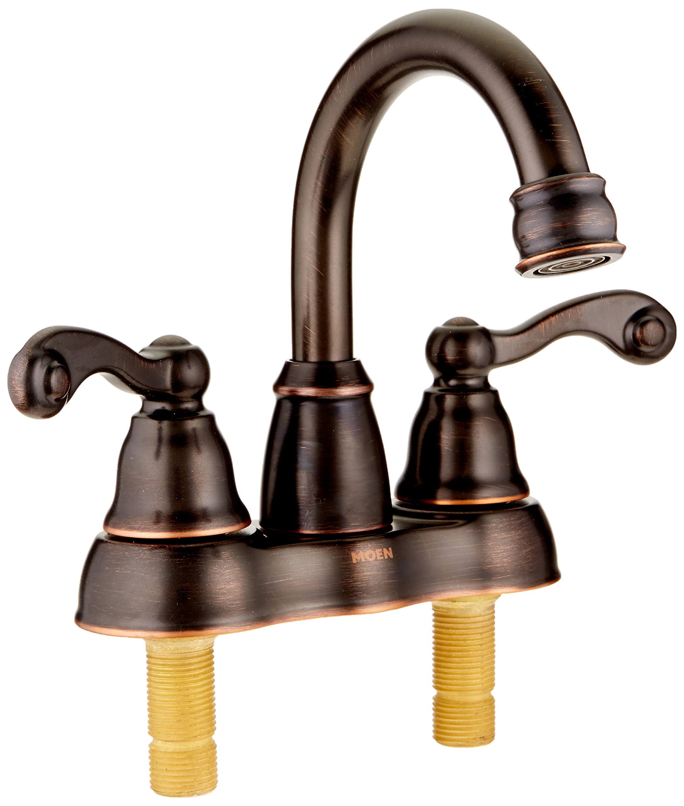 Moen CA84003BRB Double Handle Centerset Bathroom Faucet from The Traditional Collection, Mediterranean Bronze