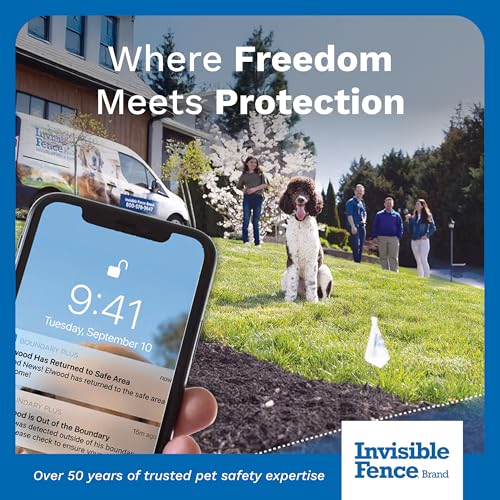 Invisible Fence GPS Dog Fence & Tracking Collar Bundle with Training Flags (White) & Treat Bag (Blue), Wireless GPS Tracker Collar, for Medium & Large Dogs, Waterproof - 1 Year Subscription Included