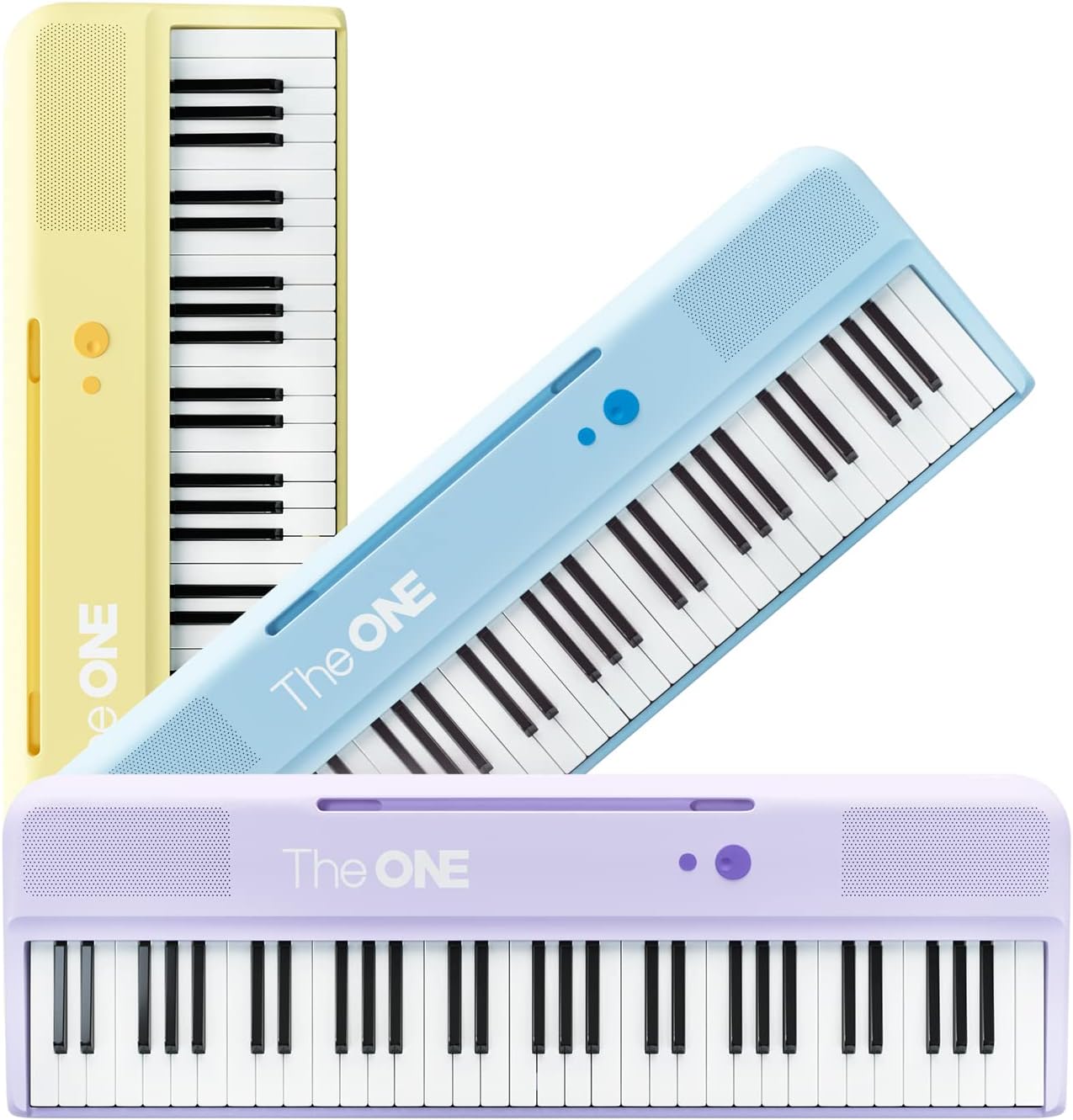 The ONE Smart Keyboard COLOR 61 Lighted Keys Piano Keyboard, MIDI Electric Piano for Beginners with 256 Tones, 64 Polyphony, Built-in LED Lights and Free Apps (Yellow)