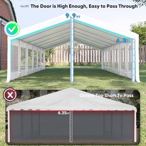 Quictent 20x20 Party Tent Heavy Duty Outdoor Canopy Tent Carport Wedding Event Shelter BBQ Wedding Tents for Parties with Storage Bags(Mesh)