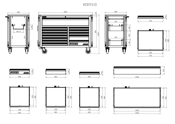 Factory Clearance Mobile Roller Cab With 13 DRAWERS