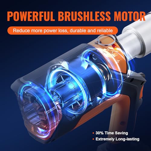 VEVOR Pro Press Tool, 18V Electric Pipe Crimping Tool for 1/2" to 2" Stainless Steel, Copper, PEX Pipes, 360° Rotation Automatic Crimper with Brushless Motor & 6 Pro Press Jaws