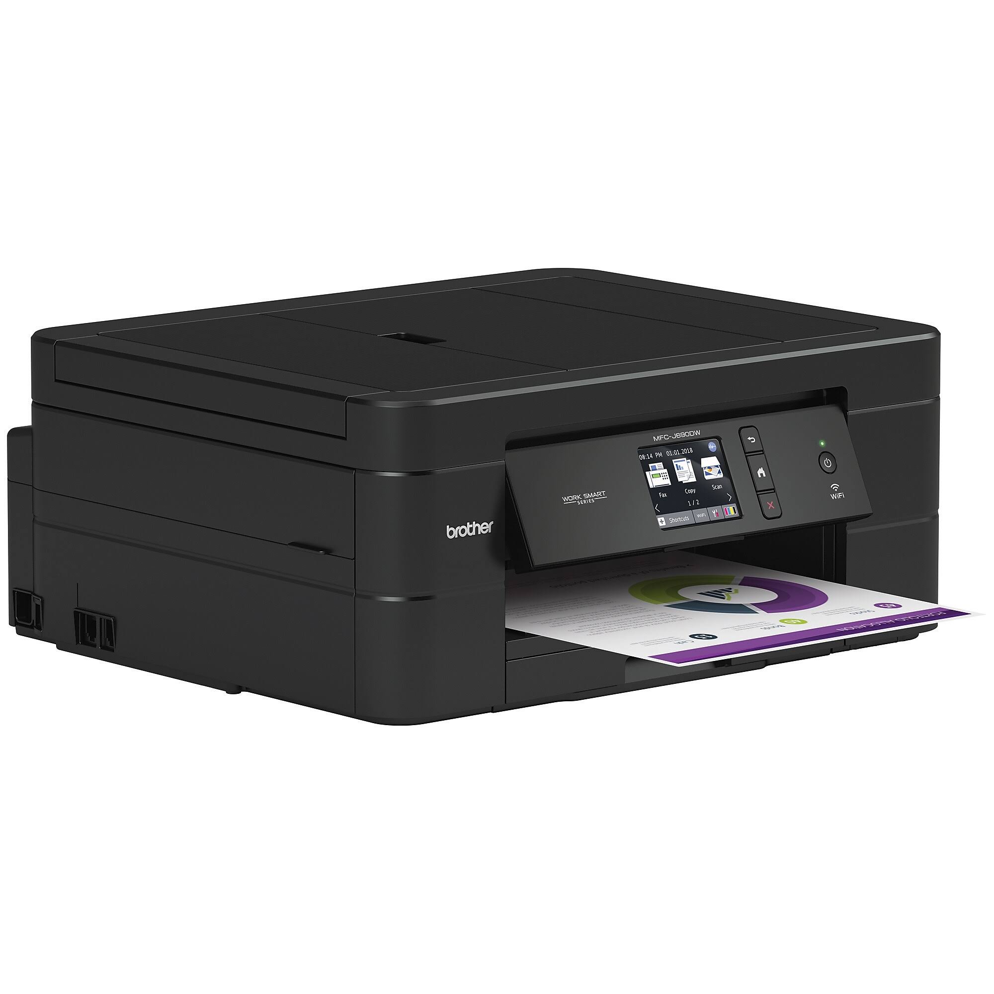 Brother - Work Smart Series MFC-J690DW Wireless All-in-One Inkjet Printer - Black
