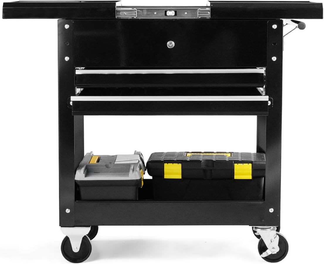 Goplus Rolling Tool Box, Tool Cabinet Cart on Wheels with Storage Drawers, Heavy Duty Steel Tool Storage Organizer for Garage Warehouse Workshop