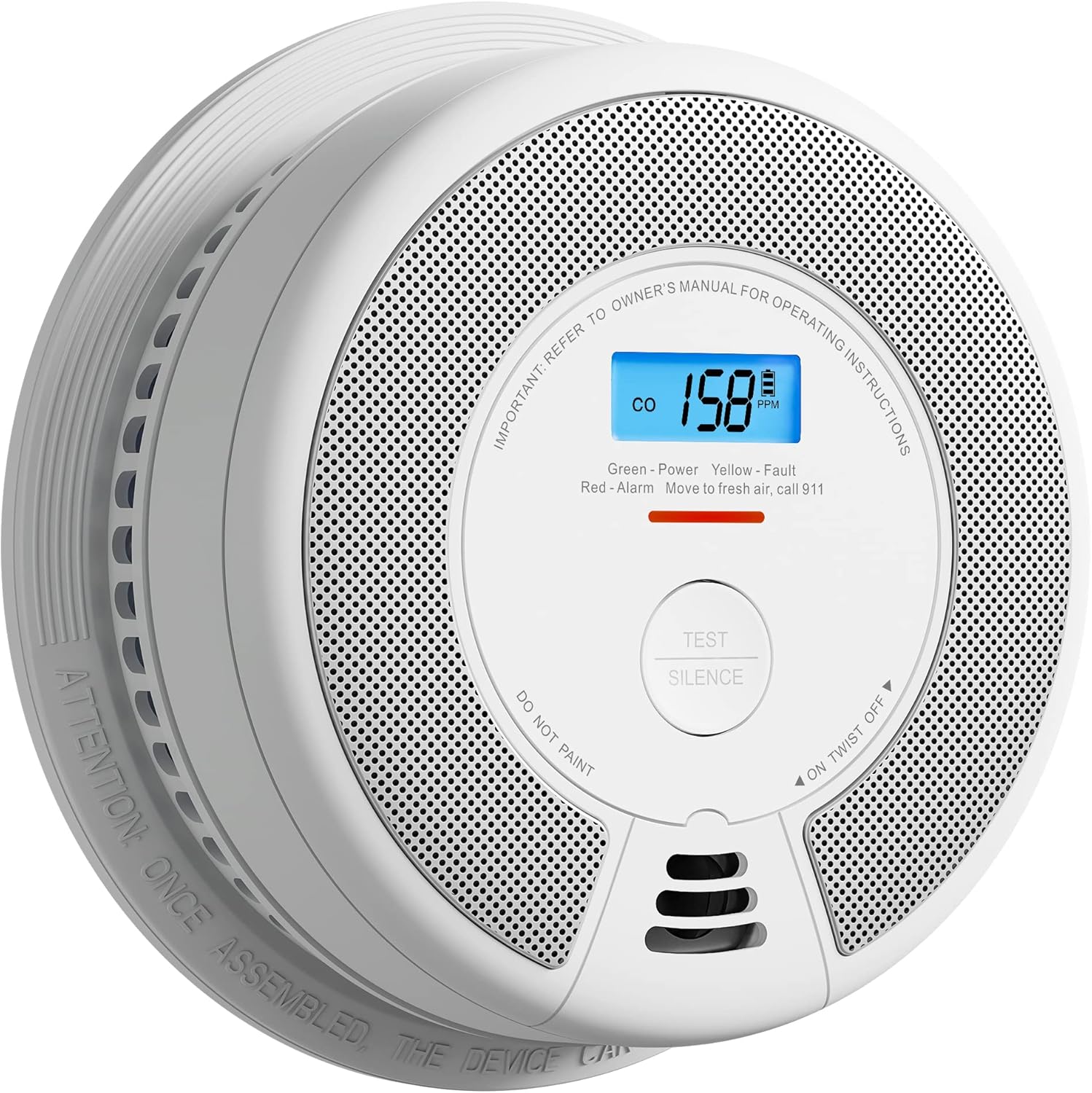X-Sense Wireless Interconnected Combination Smoke and Carbon Monoxide Detector with LCD Display & 10-Year Battery, Over 820 ft Transmission Range, SC07-W, Pack of 6