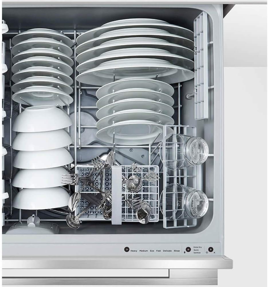 DD24DDFTX9N 24"" Energy Star Double Dishdrawer with 14 Place Settings 15 Wash Programs Fan Assisted Dry and Cutlery Basket in Stainless Steel