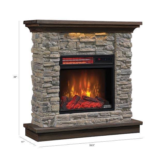 Duraflame Electric Fireplace Wall Mantel - Smoky Gray Stone