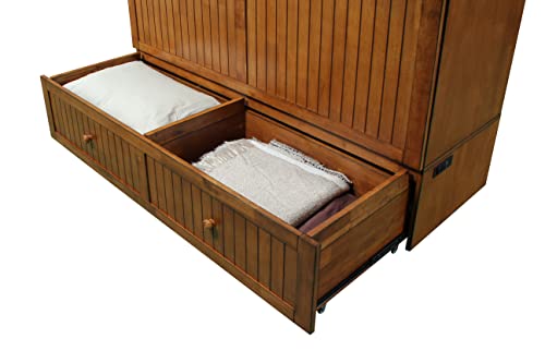 Murphybedz Tuscany Murphy Cabinet Chest Bed with Charging Station 6 Inch, Queen (Blonde Oak)…