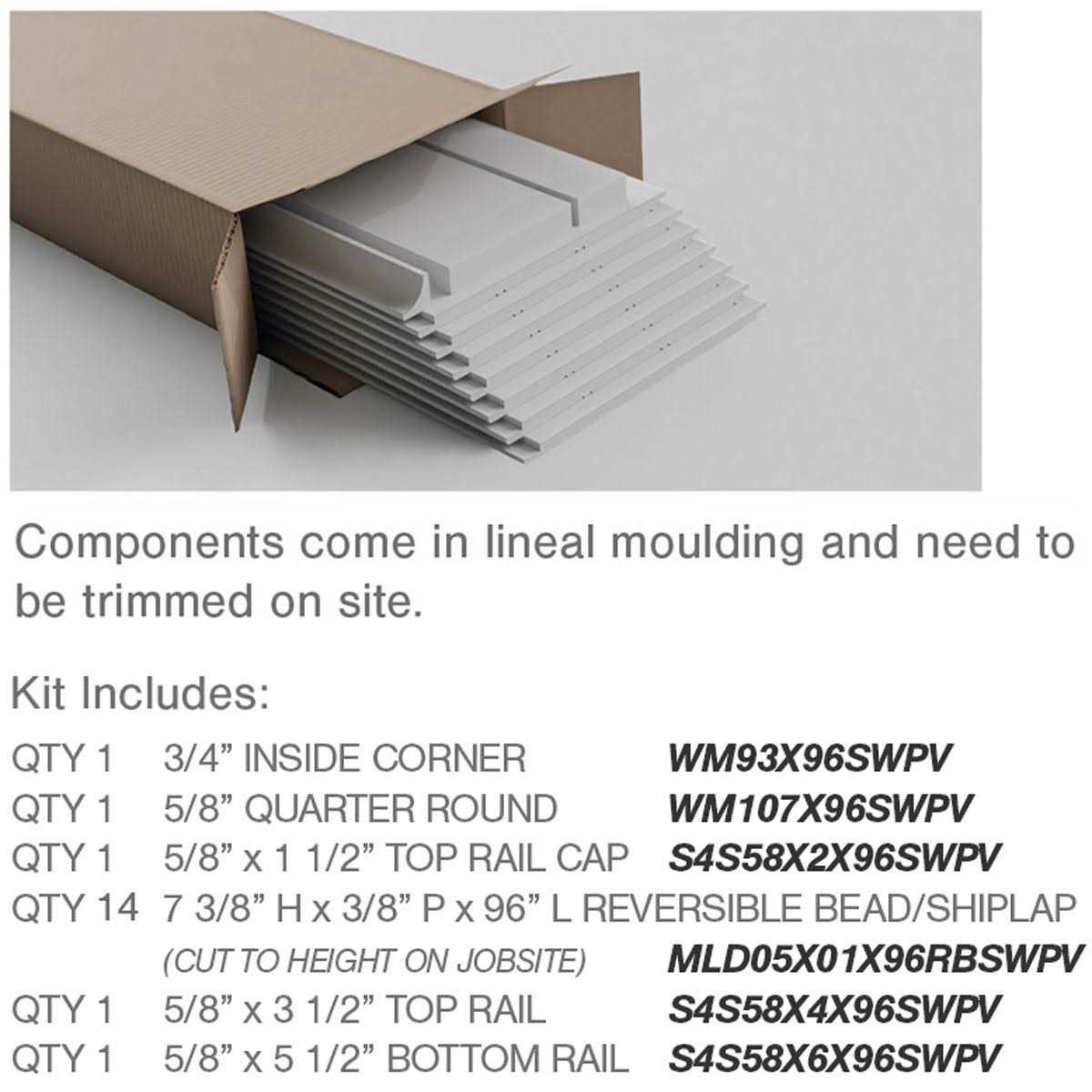 Ekena Millwork Height Deluxe Shiplap with a Nickel Gap 8' Length PVC Wainscoting Kit - Shop Hardware Tools Online Store